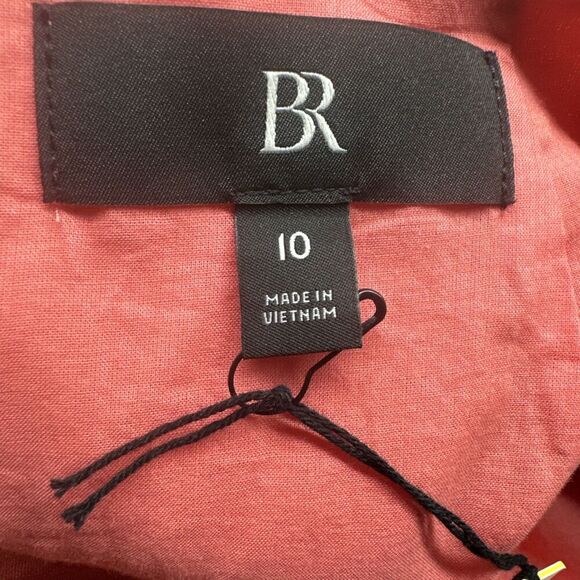 NWT Banana Republic Lisa 100% Linen Open Back Mini Dress Size 10 Coral Cocktail - Picture 6 of 10